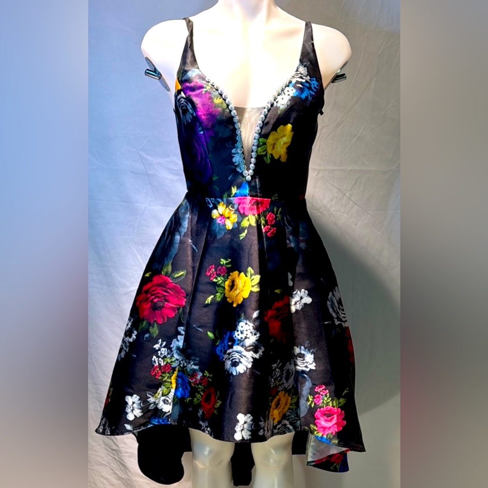 Floral Black Dress